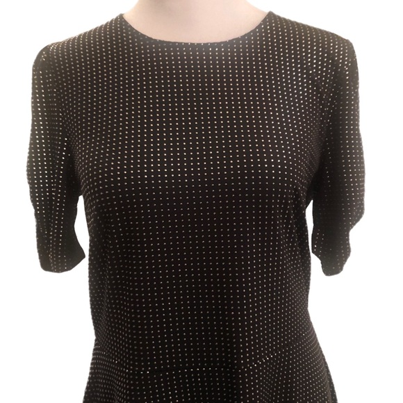 NWT Michael Kors (Black & Silver) Metallic Dot Short-Sleeve Dress - Small - Picture 5 of 11